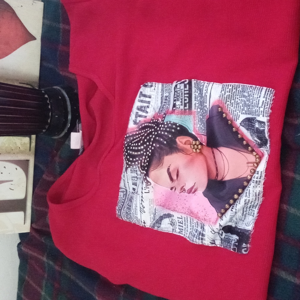 Red Afrocentric blouse from Rainbow plus size 1X